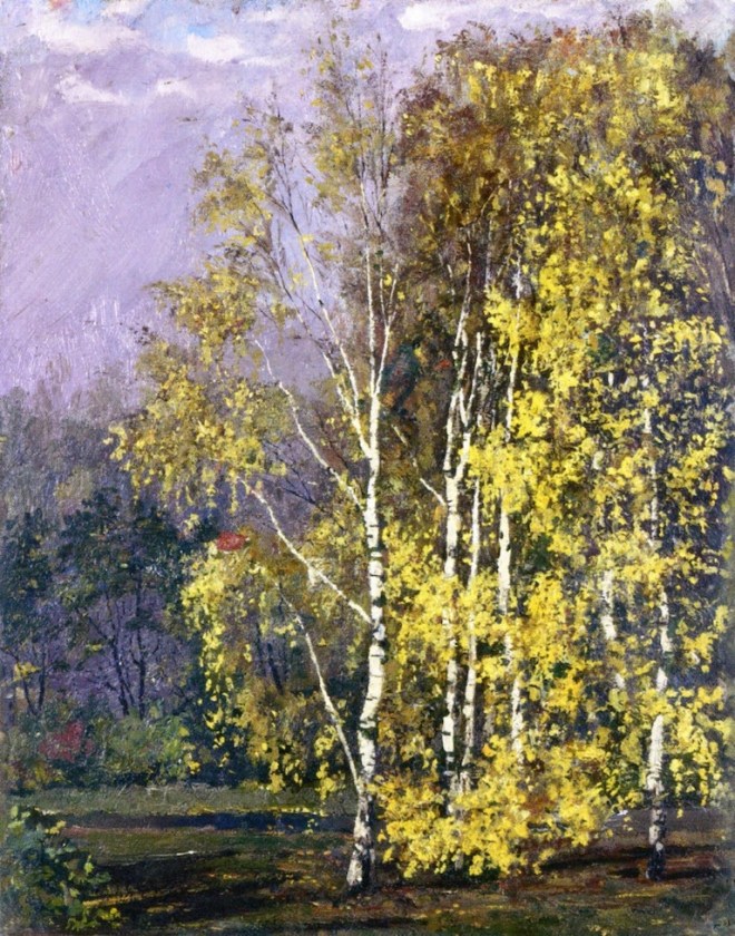 1882 Birch Trees in the Autumn oil on cardboard 39 x 31 cm Private Collection